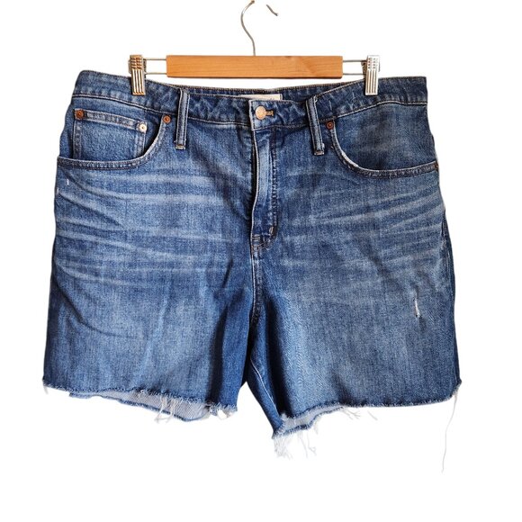 Madewell Shorts 33 Women's Blue Jeans Curvy High Rise Denim Cutoff - Picture 1 of 8